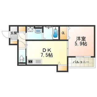 クリエオーレ照ヶ丘Ⅰ【3階】の間取り