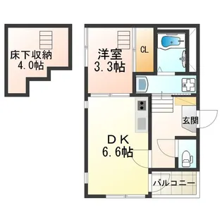 ハーモニーテラス中加賀屋【1階】の間取り