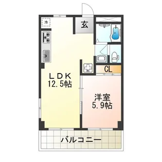 サニーハイツ針中野【2階】の間取り