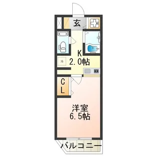 クレイドル西田辺【8階】の間取り
