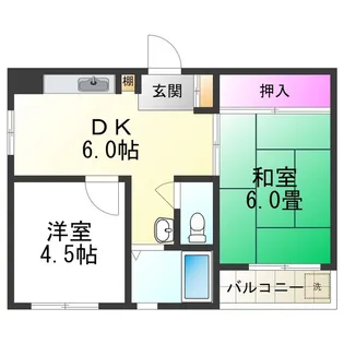 長居コーポラス【208号室】の間取り