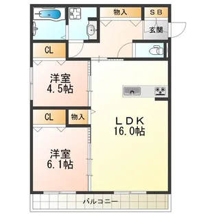 プルミエジュール帝塚山【1階】の間取り