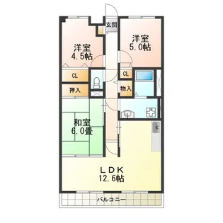 レジェロ住之江【1階】の間取り
