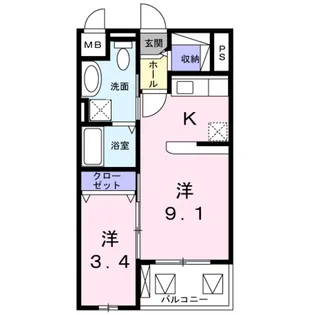 メゾン・ボヌール【2階】の間取り