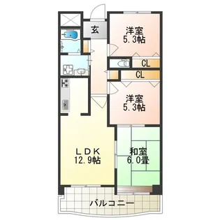 クルックス【3階】の間取り