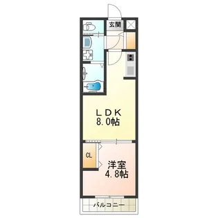 H−maison加美正覚寺Ⅵ【106号室】の間取り