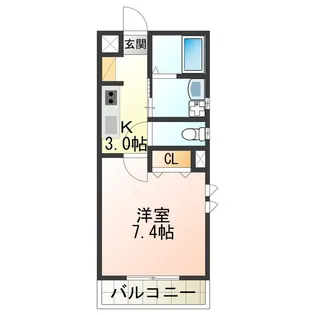 プルミエール北田辺【2階】の間取り