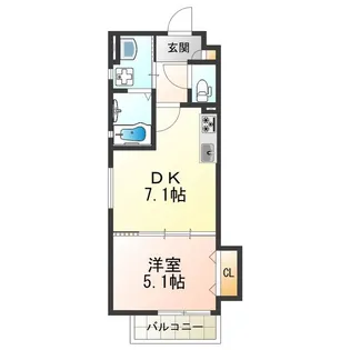 クリエオーレ安立【1階】の間取り