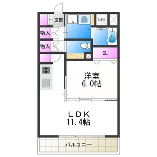 コーラルリーフ住吉【1階】の間取り