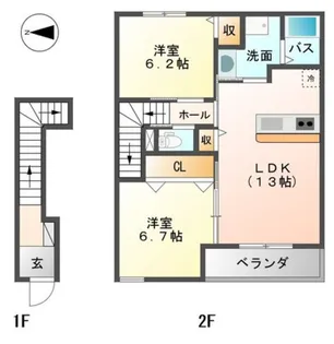エクレール【2階】の間取り