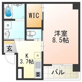 レクラン今里【0405号室】の間取り