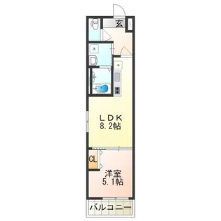 フジパレス我孫子Ⅱ番館【2階】の間取り