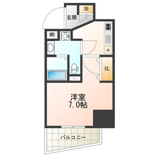 エグゼ阿倍野【13階】の間取り