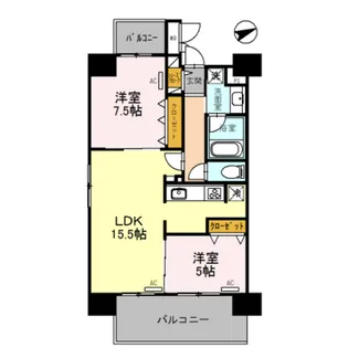 2LDKの間取り画像