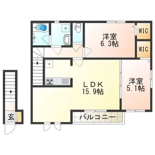 マメゾン阿倍野Ⅱ【2階】の間取り