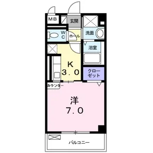 ジュネスO.C.U−Ⅱ【1階】の間取り