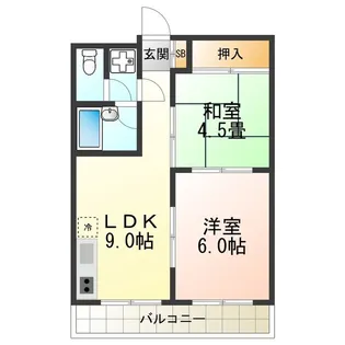 ラウンド東田辺【3階】の間取り