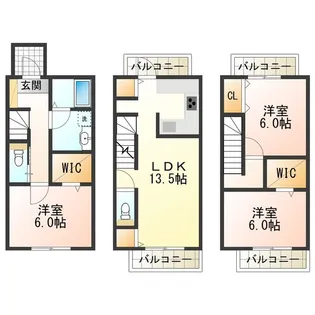 ヴィクトワールサカノ【1階】の間取り