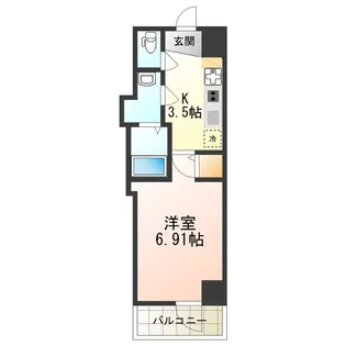 1Kの間取り画像