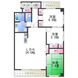 帝塚山松寿庵【4階】の間取り