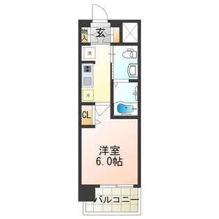 ラクラス阿倍野元町【0406号室】の間取り