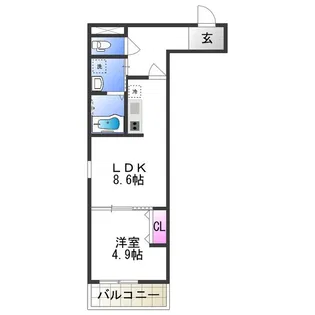 フジパレス遠里小野Ⅵ番館【3階】の間取り