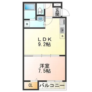 フジパレス北加賀屋Ⅶ番館【3階】の間取り