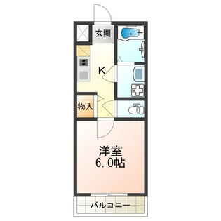 カルムビレッジ東田辺【0202号室】の間取り