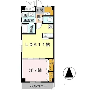エルロード住吉6号館【410号室】の間取り