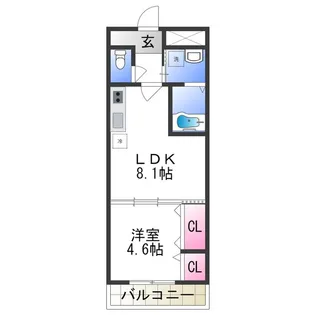 フジパレス我孫子前駅西【2階】の間取り