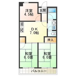 恒信ハイツ【4階】の間取り