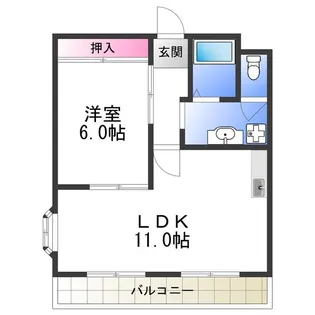 メジェーム住吉【204号室】の間取り