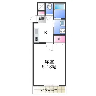 ラ・ハイール桃ヶ池公園【104号室】の間取り