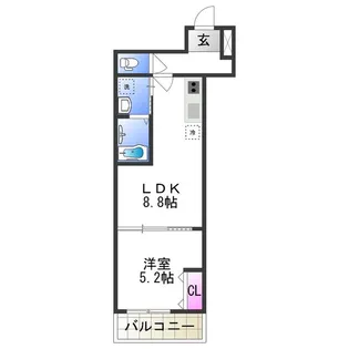 フジパレス遠里小野Ⅵ番館【0305号室】の間取り