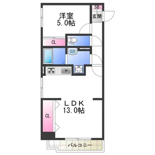 エール阿倍野元町【3階】の間取り