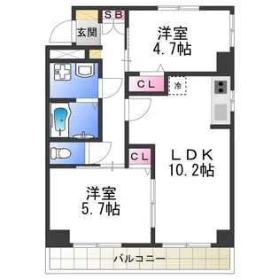 ディアコート東田辺【1階】の間取り