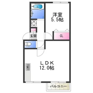 1LDKの間取り画像
