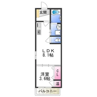 ラ・セーヌ安立【1階】の間取り