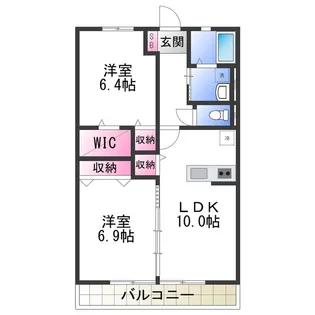 コート キロハナⅡ【1階】の間取り