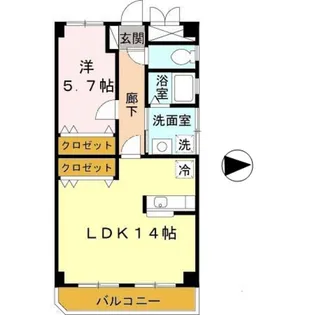 エルロード住吉6号館【5階】の間取り