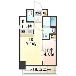 ZioⅧ清水丘【9階】の間取り