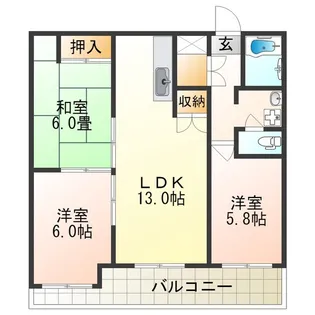 ハイツ粟新上住吉【4階】の間取り