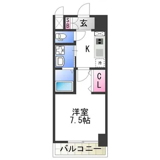 1Kの間取り画像