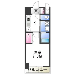 1Kの間取り画像