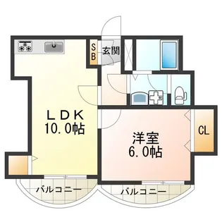シャトー長居【7階】の間取り