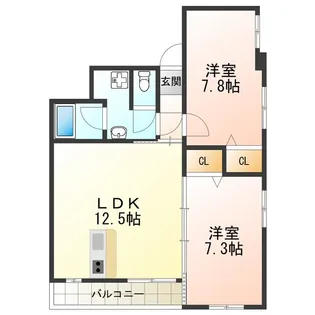 ヴェルデュール住吉【4階】の間取り