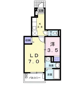 プラザ九源Ⅱ【1階】の間取り