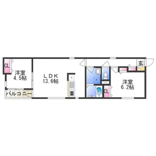 ステディ帝塚山【2階】の間取り