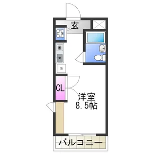 ベルメイト長居【4階】の間取り