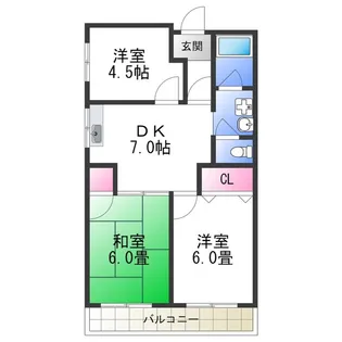 恒信ハイツ【6階】の間取り